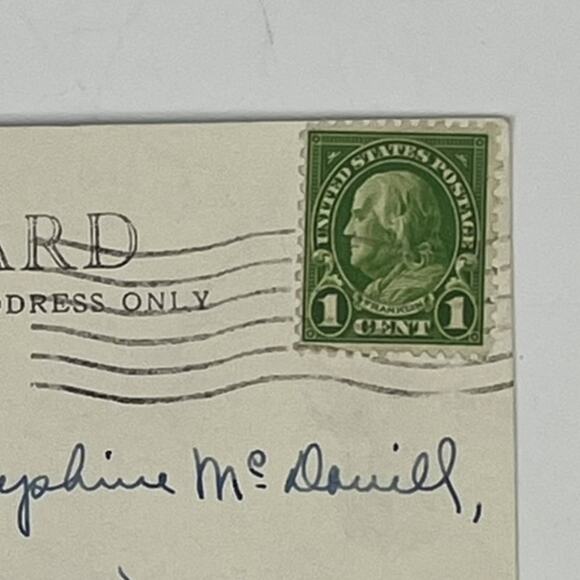 1930 RPPC Kit Carsons Cave Gallup New Mexico Willis Franklin 1c Stamp Postcard - Picture 4 of 5